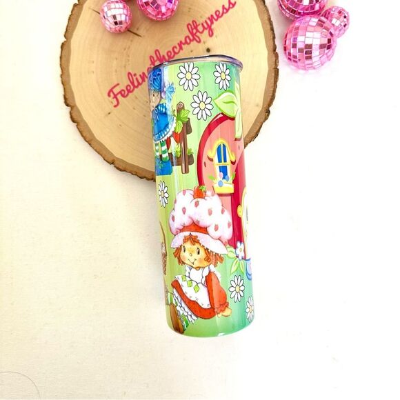 NWOT Strawberry Shortcake Personalized Printed Tumbler Sz 20 oz Multi Color - Picture 1 of 5